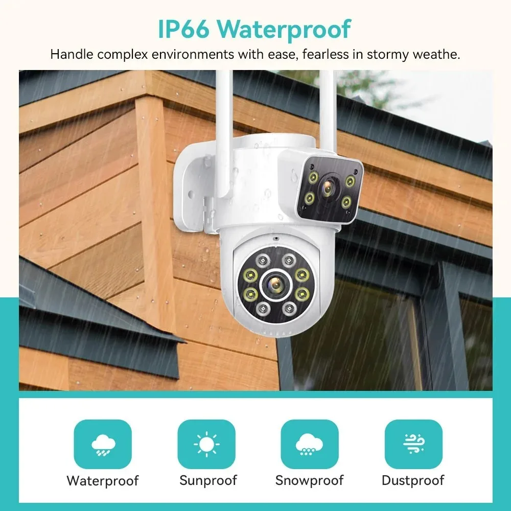 8MP CCTV System WiFi NVR Kit Security Tow Way Audio IP Cameras Wireless Dual Lens 8CH Video Surveillance Set iCSee XMeye