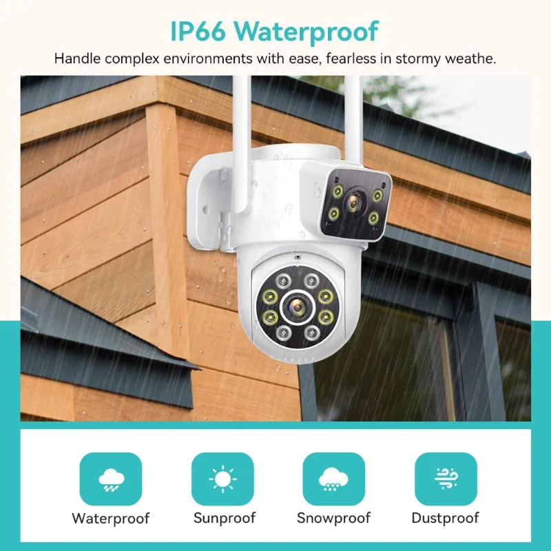 8MP CCTV System WiFi NVR Kit Security Tow Way Audio IP Cameras Wireless Dual Lens 8CH Video Surveillance Set iCSee XMeye