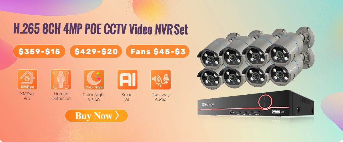 Techage H.265 8CH 5MP 8MP POE Smart Security PTZ Camera System Ultra HD Outdoor CCTV System Full Color Night Surveillance Kit