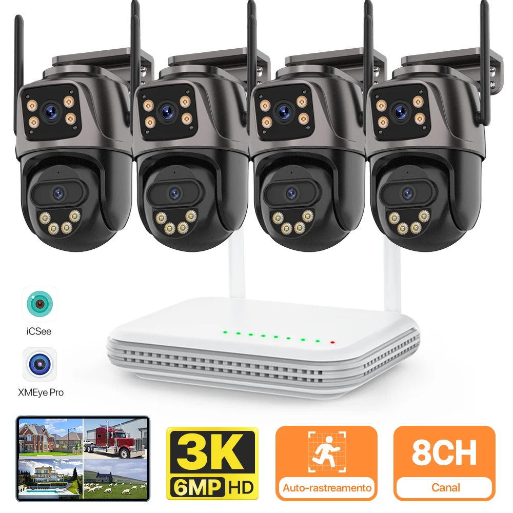 8CH 6MP Wireless Camera Dual Lens WIFI Security System Kit NVR Recorder Set IP Camera 2-Way Audio Video Surveillance System 8CH 6MP Wireless Camera Dual Lens WIFI Security System Kit NVR Recorder Set IP Camera 2-Way Audio Video Surveillance System
