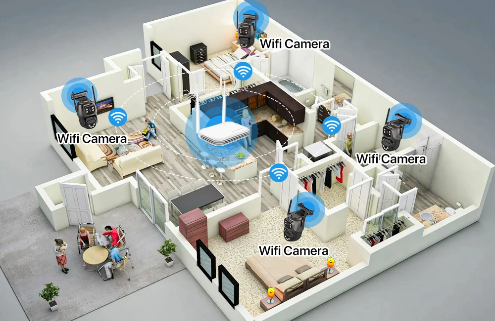 8CH 6MP Wireless Camera Dual Lens WIFI Security System Kit NVR Recorder Set IP Camera 2-Way Audio Video Surveillance System 8CH 6MP Wireless Camera Dual Lens WIFI Security System Kit NVR Recorder Set IP Camera 2-Way Audio Video Surveillance System