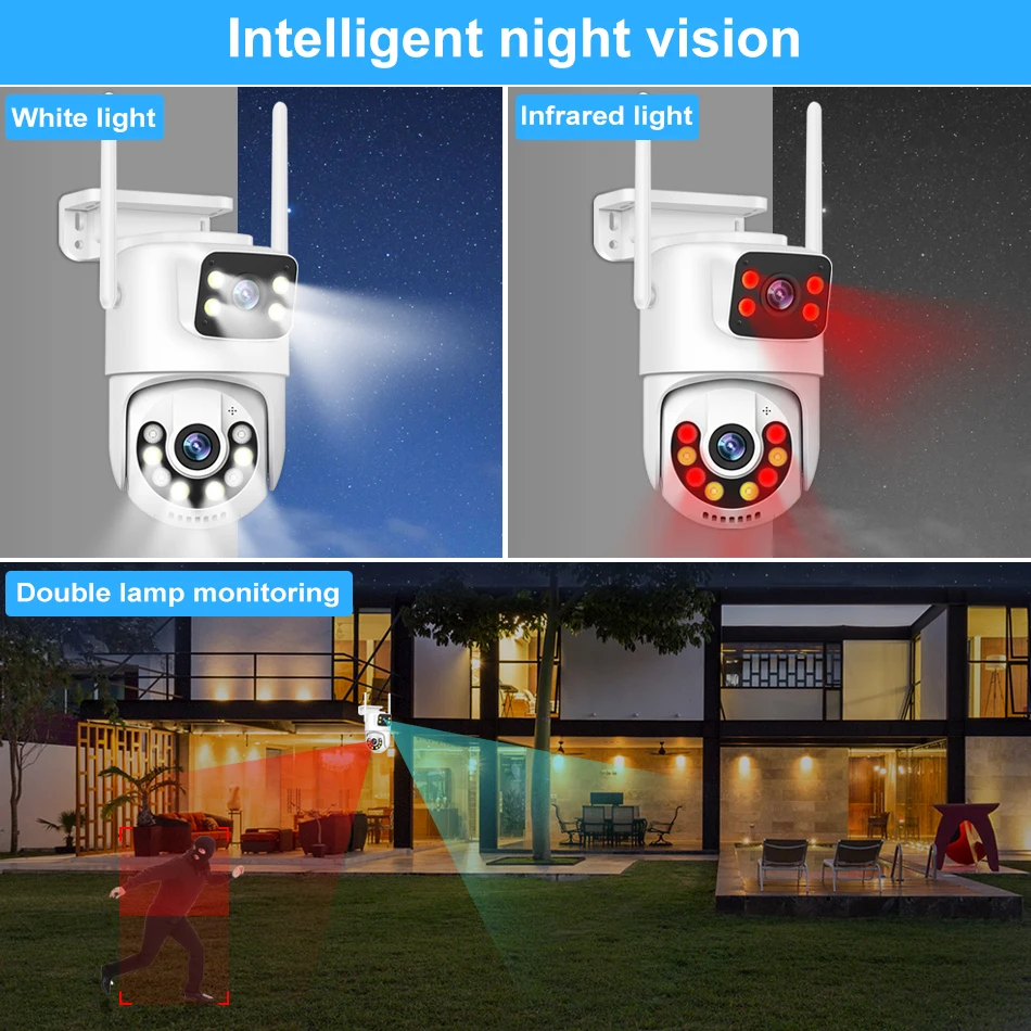 Smar Wireless CCTV System WiFi Camera Kit 6MP IP Cameras With Dual Lens Security Audio 8CH NVR Video Surveillance Set ICse