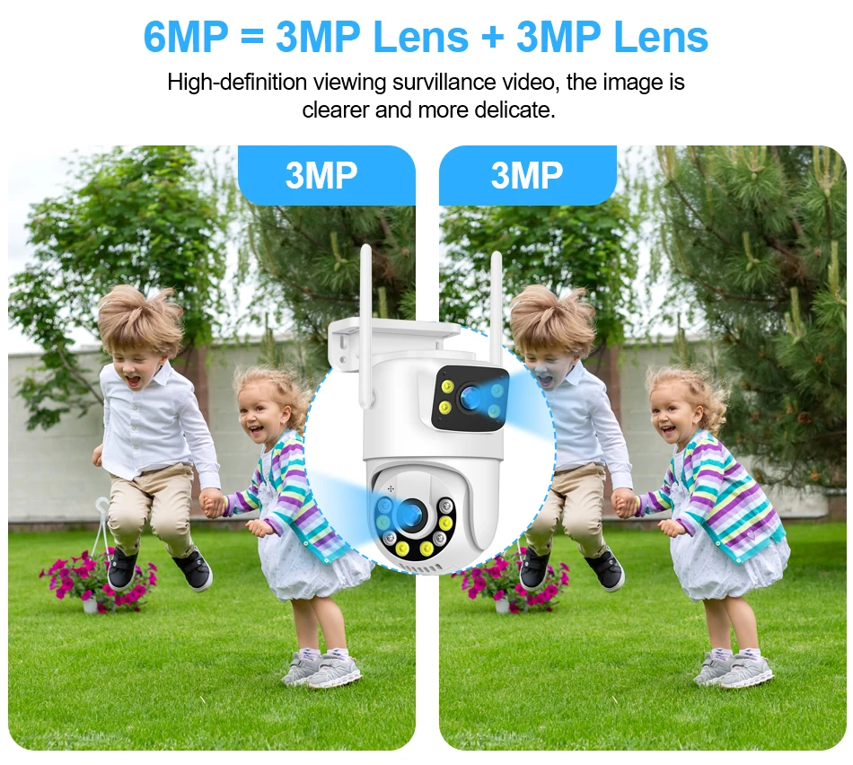 Smar Wireless CCTV System WiFi Camera Kit 6MP IP Cameras With Dual Lens Security Audio 8CH NVR Video Surveillance Set ICse