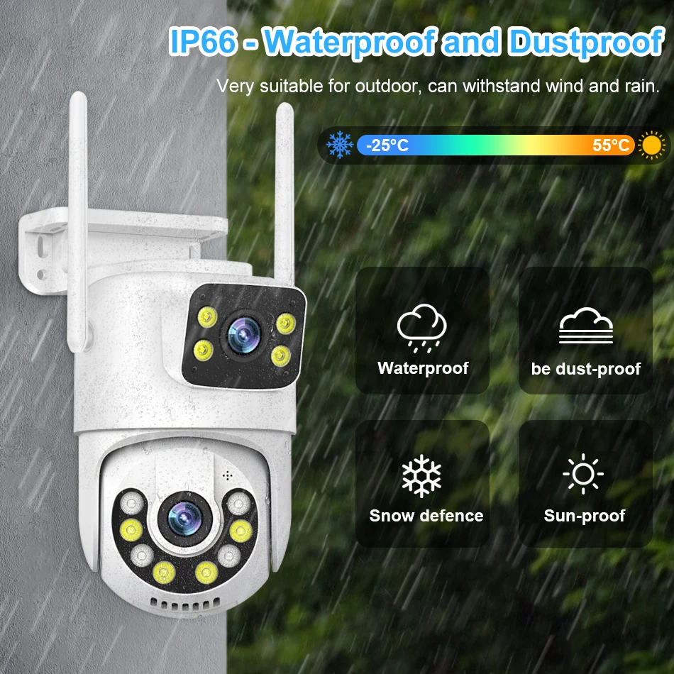 Smar Wireless CCTV System WiFi Camera Kit 6MP IP Cameras With Dual Lens Security Audio 8CH NVR Video Surveillance Set ICse