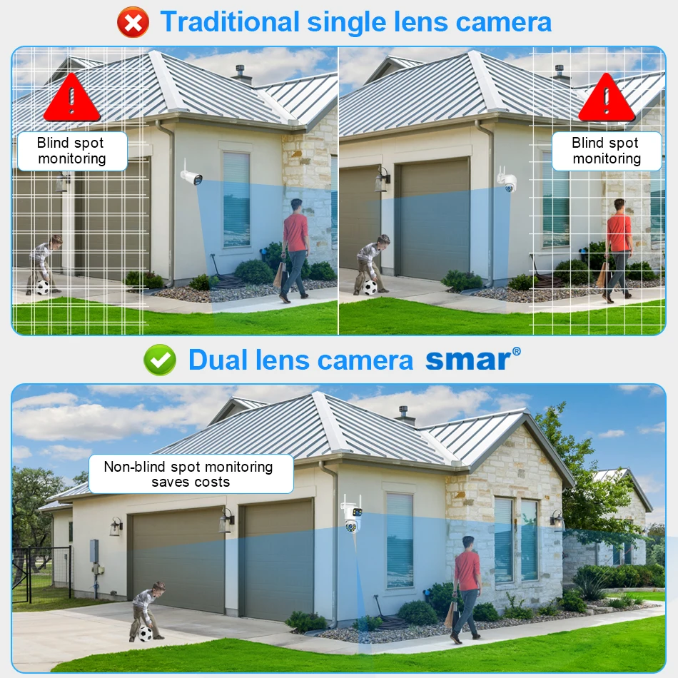 Smar Wireless CCTV System WiFi Camera Kit 6MP IP Cameras With Dual Lens Security Audio 8CH NVR Video Surveillance Set ICse