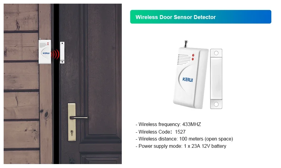 KERUI 120db Siren Alarm System WiFi Tuya Smart Speaker Alarm Kit with Motion Sensor Door Sensor for Home Security Protection