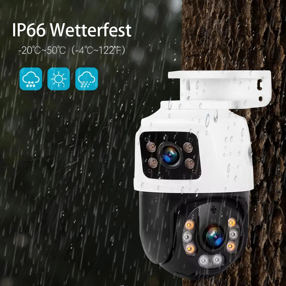 10CH 8MP 4K POE NVR Kit Dual Lens PTZ Two-Way Audio H.265 IP Security Camera System for Outdoor Video Surveillance XMeye