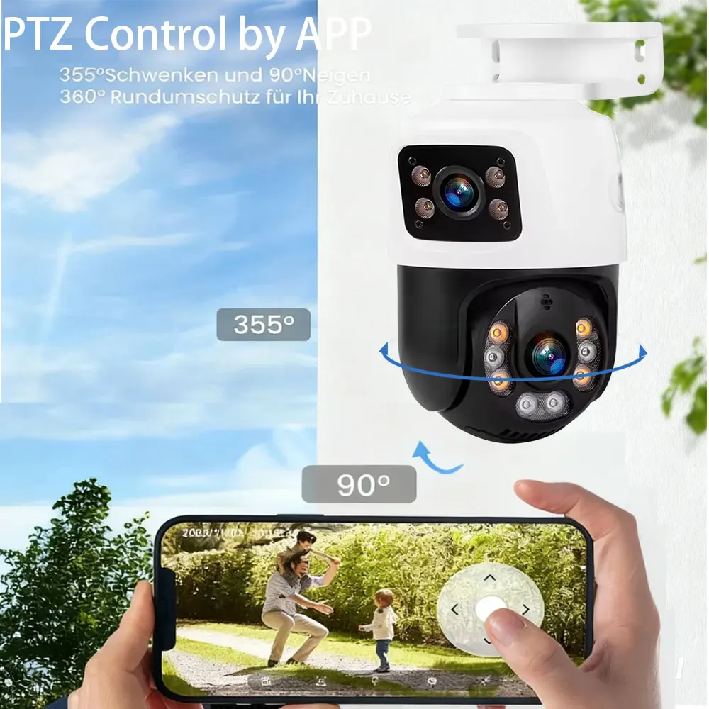 10CH 8MP 4K POE NVR Kit Dual Lens PTZ Two-Way Audio H.265 IP Security Camera System for Outdoor Video Surveillance XMeye