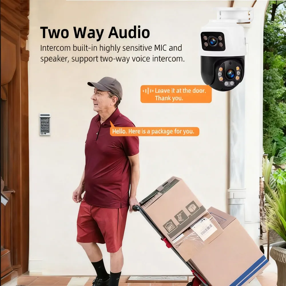 10CH 8MP 4K POE NVR Kit Dual Lens PTZ Two-Way Audio H.265 IP Security Camera System for Outdoor Video Surveillance XMeye