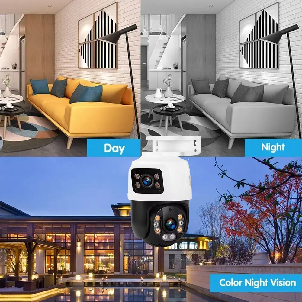 10CH 8MP 4K POE NVR Kit Dual Lens PTZ Two-Way Audio H.265 IP Security Camera System for Outdoor Video Surveillance XMeye