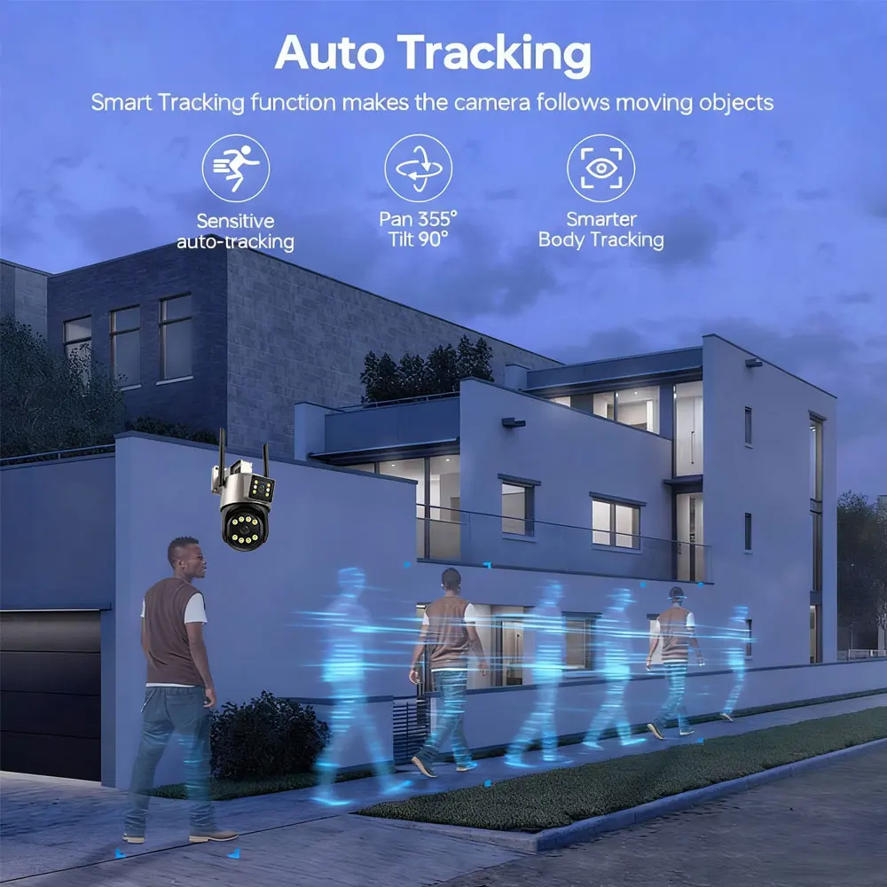 8MP 4K Wi-Fi Security Camera System 8CH NVR Kit Wireless Night Vision PTZ Two-Way Audio Indoor Outdoor CCTV Camera System ICSEE