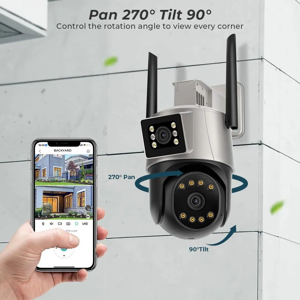 8MP 4K Wi-Fi Security Camera System 8CH NVR Kit Wireless Night Vision PTZ Two-Way Audio Indoor Outdoor CCTV Camera System ICSEE