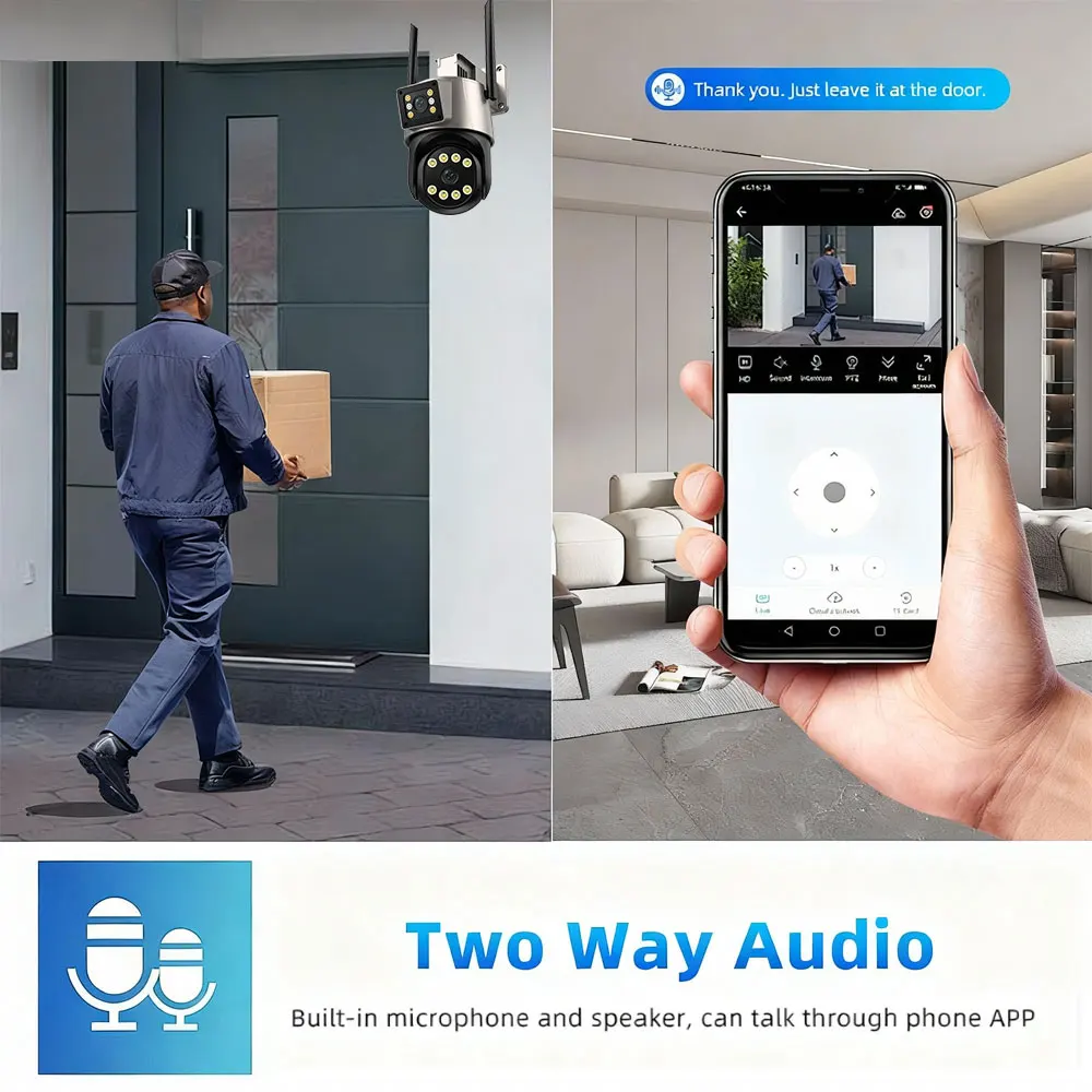 8MP 4K Wi-Fi Security Camera System 8CH NVR Kit Wireless Night Vision PTZ Two-Way Audio Indoor Outdoor CCTV Camera System ICSEE