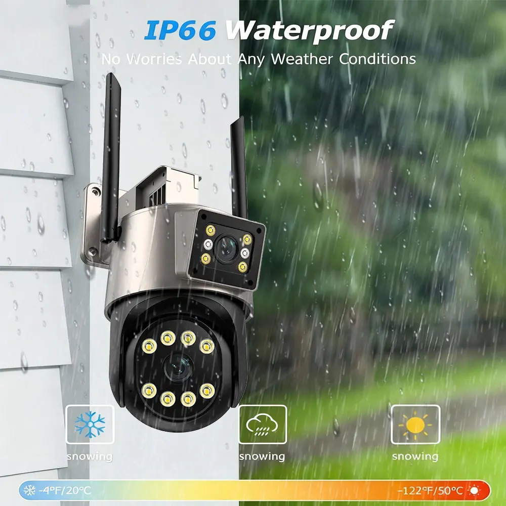 8MP 4K Wi-Fi Security Camera System 8CH NVR Kit Wireless Night Vision PTZ Two-Way Audio Indoor Outdoor CCTV Camera System ICSEE