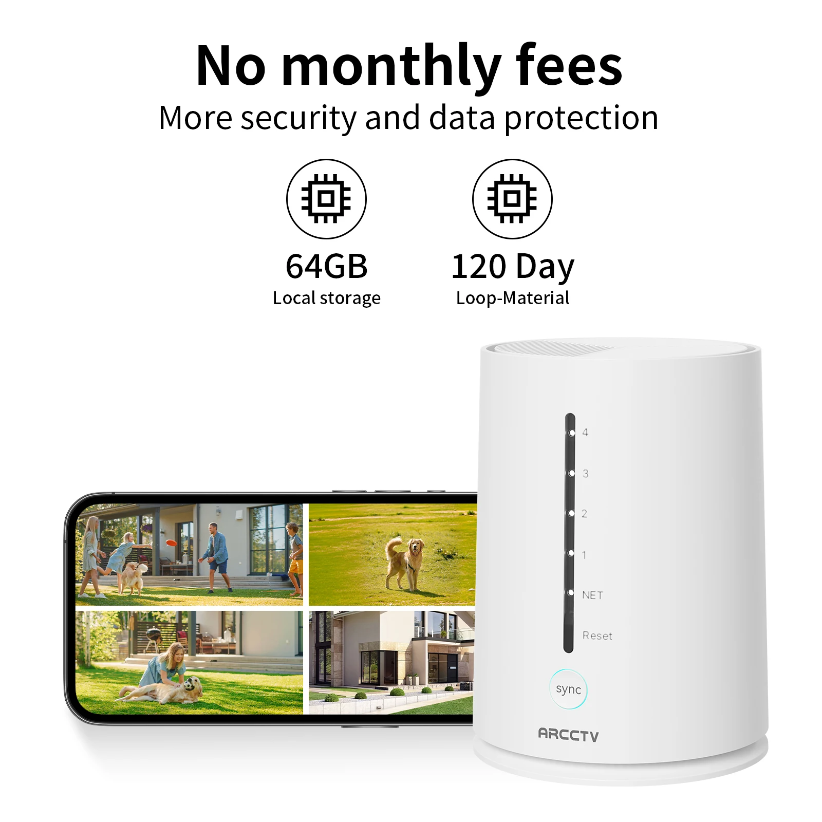 ARCCTV 4MP Wifi Solar Camera Kit Outdoor Wireless Security Surveillance Camera Set Siren Alarm Humanoid Detection Two Way Audio