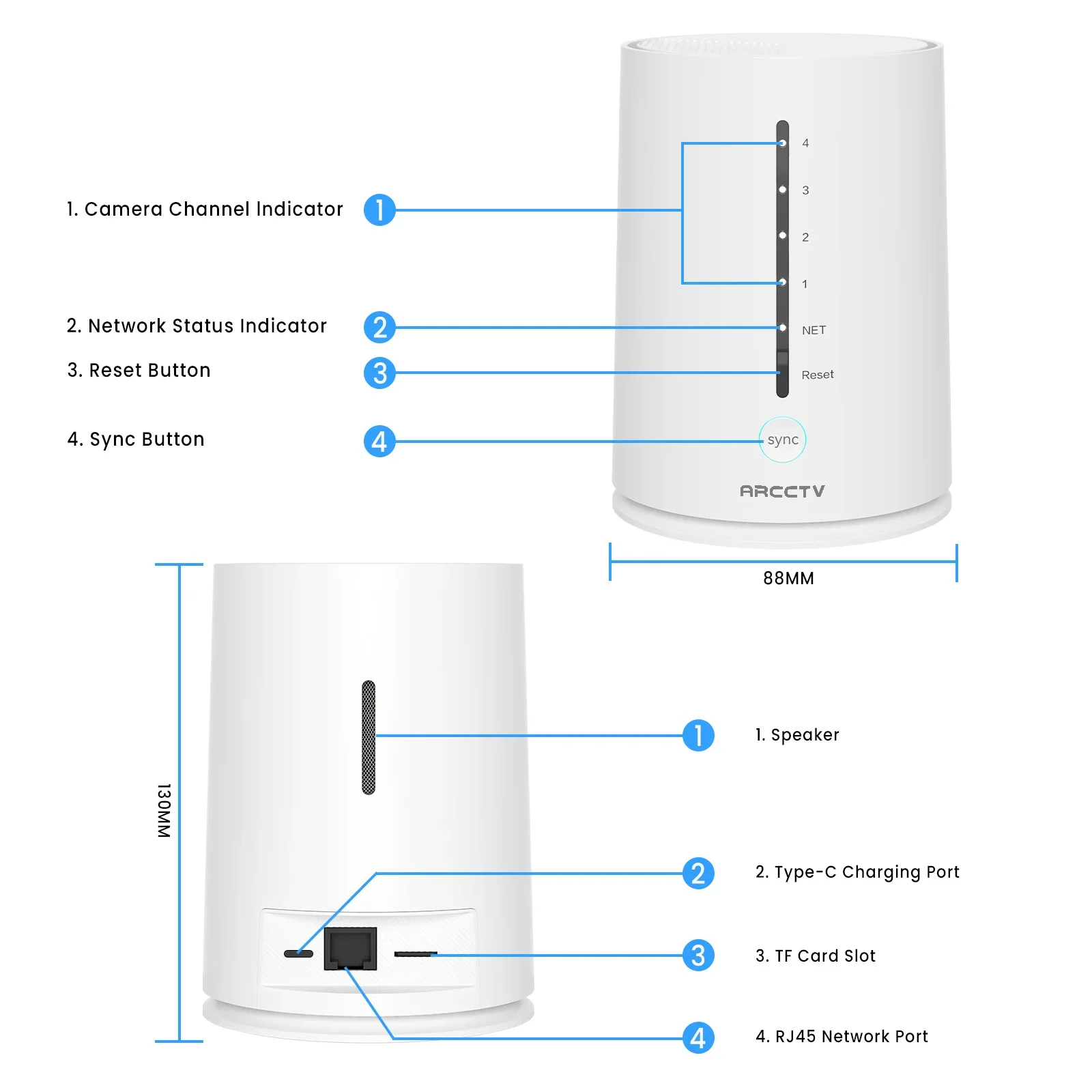 ARCCTV 4MP Wifi Solar Camera Kit Outdoor Wireless Security Surveillance Camera Set Siren Alarm Humanoid Detection Two Way Audio