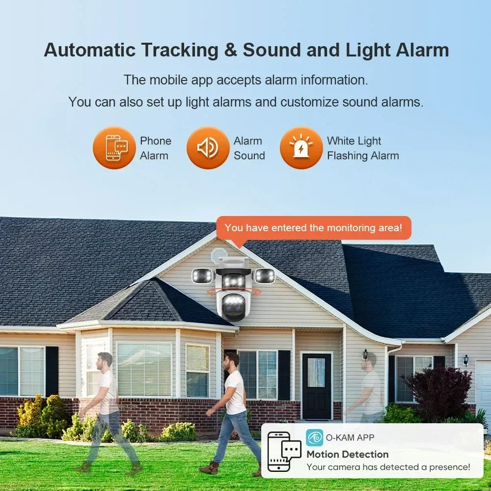 LS VISION Wireless WiFi Camera, 10K, 20MP, Outdoor, 10X Zoom, Four Lens, 720 ° PTZ, Automatic Tracking, Waterproof CCTV Cam