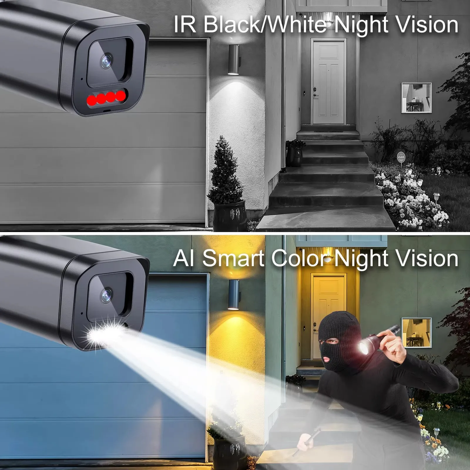 AZISHN Smart CCTV Security Camera System AI Face Detect Outdoor Video surveillance suite Two-Way Audio 4K 8MP POE NVR 10CH