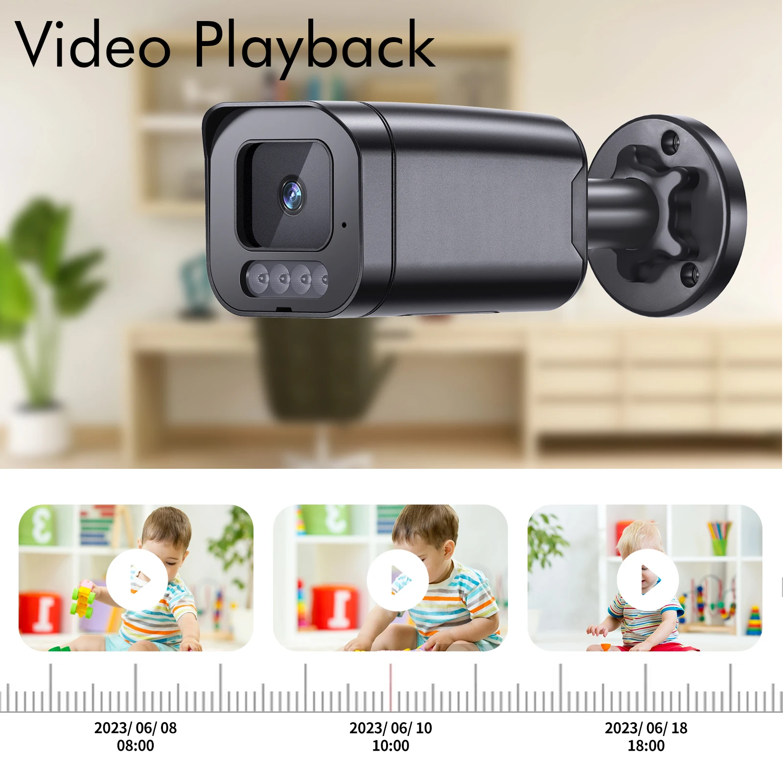 AZISHN Smart CCTV Security Camera System AI Face Detect Outdoor Video surveillance suite Two-Way Audio 4K 8MP POE NVR 10CH