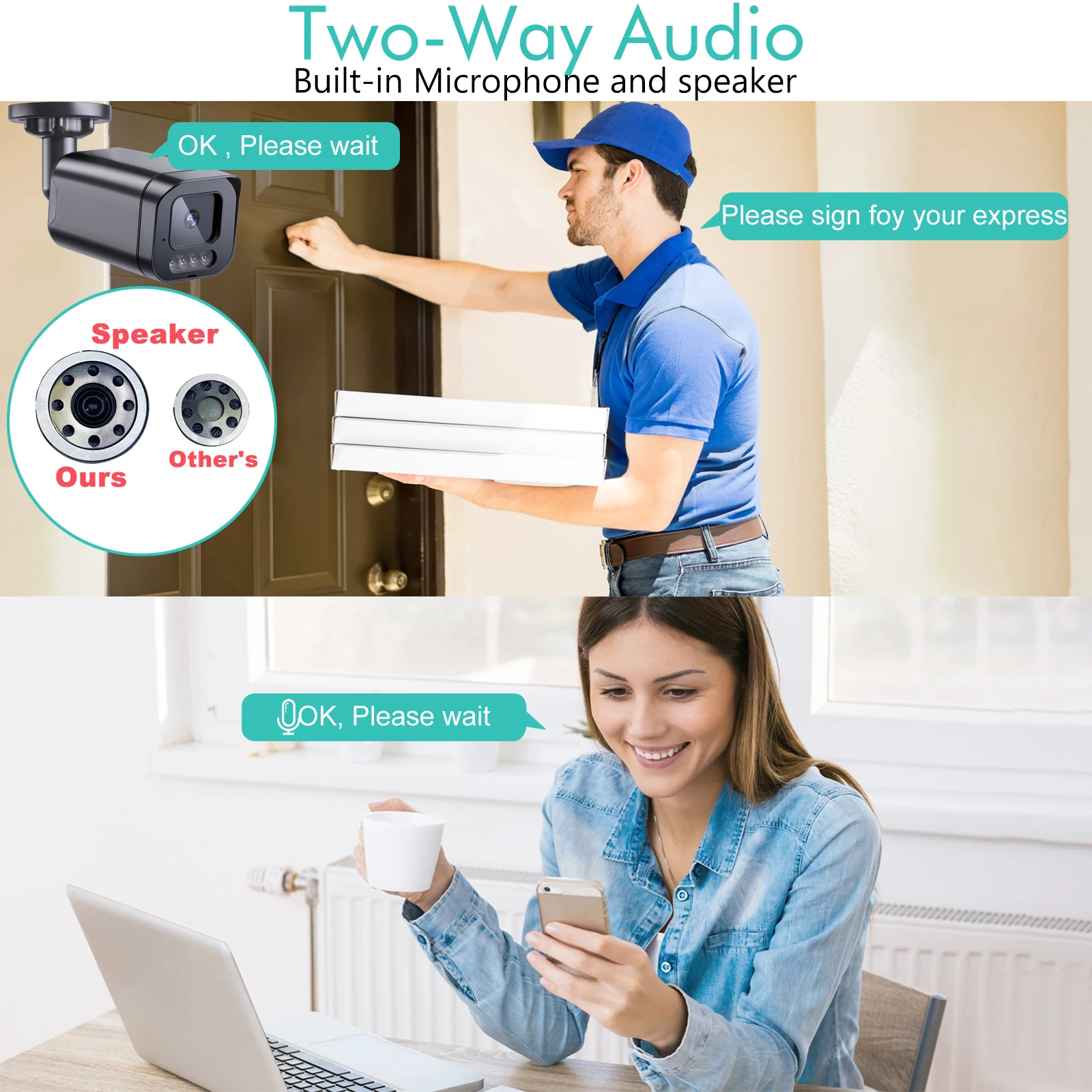 AZISHN Smart CCTV Security Camera System AI Face Detect Outdoor Video surveillance suite Two-Way Audio 4K 8MP POE NVR 10CH