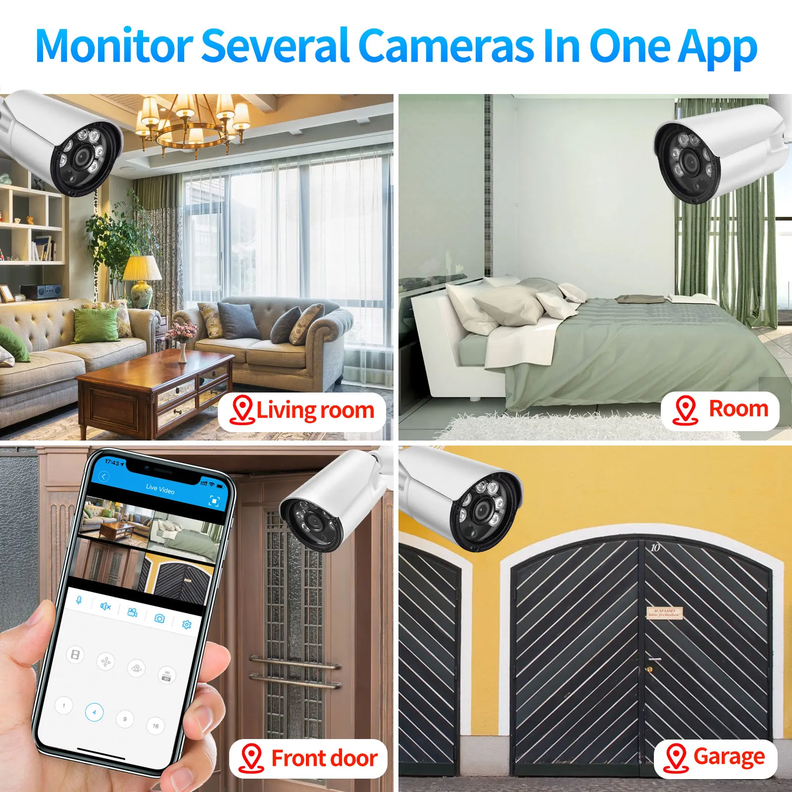 Gadinan 4K Security Camera System Ultra HD 8MP POE NVR Audio Face Detect Color Night Vision CCTV Video Kit Surveillance Set Gadinan 4K Security Camera System Ultra HD 8MP POE NVR Audio Face Detect Color Night Vision CCTV Video Kit Surveillance Set