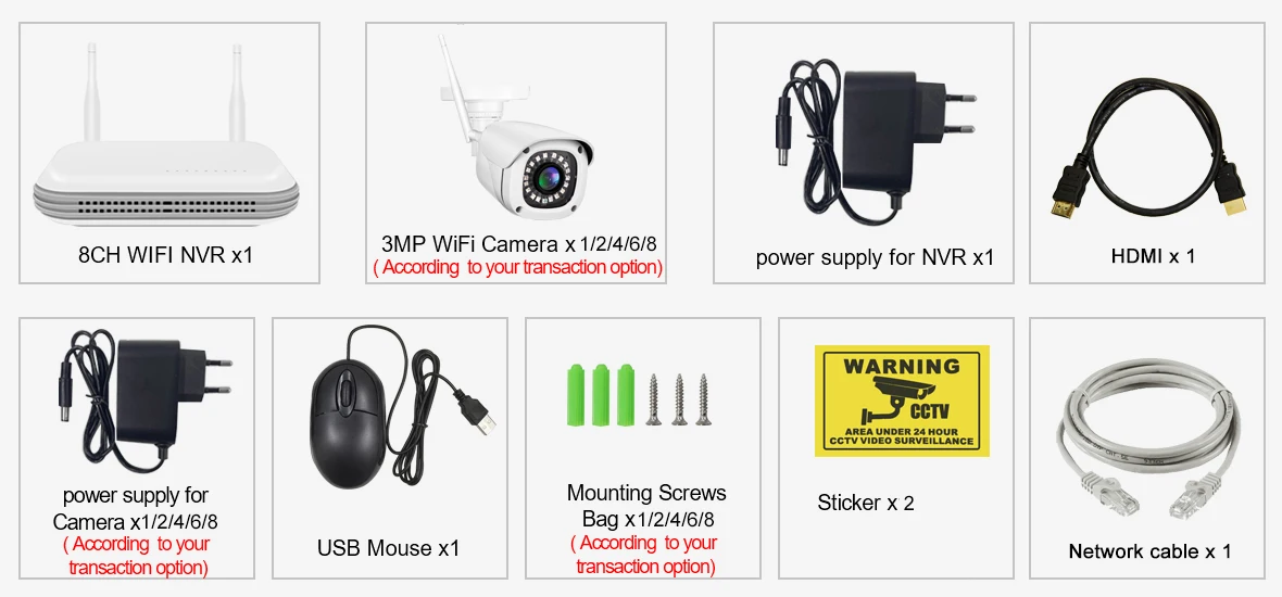 Gadinan 3MP Outdoor WiFi Camera Kit 2.8mm AI Face Detect Audio Security CCTV Humanoid Detection NVR Video Surveillance System