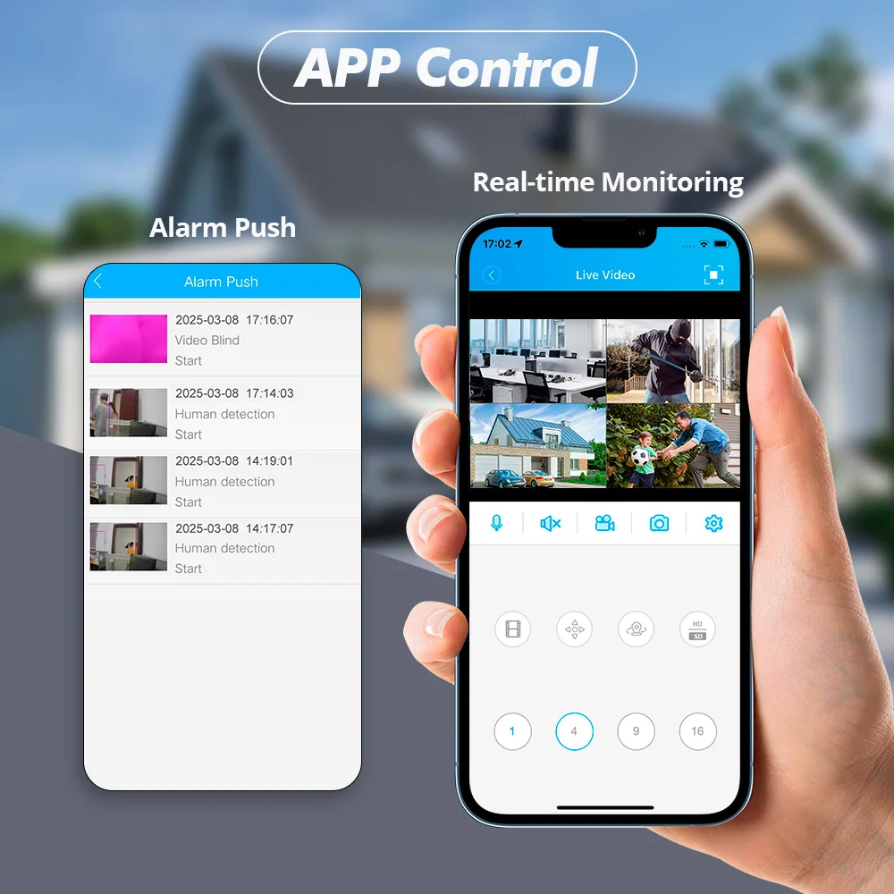 KERUI Wireless 6MP Dual Lens WIFI IP Camera 8CH NVR 7-inch LCD Screen Video Recorder  Home Security Camera System Surveillance