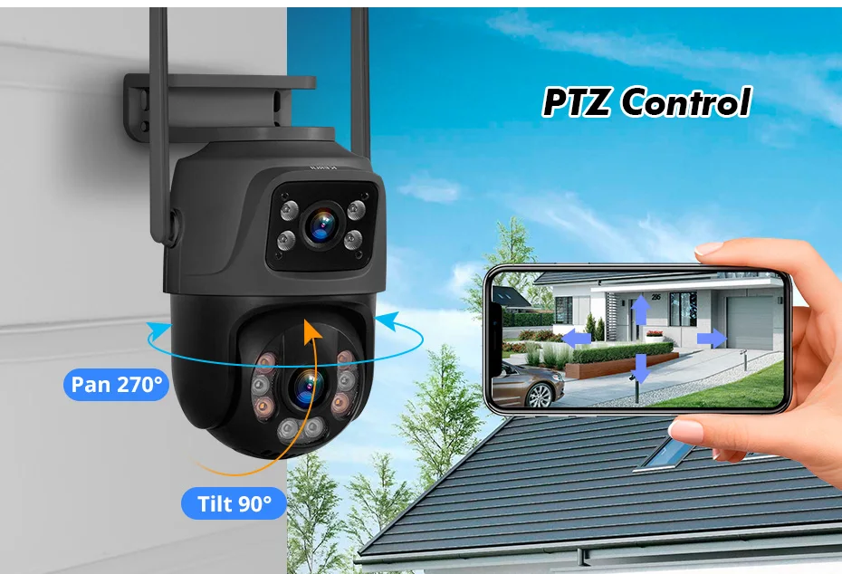 KERUI Wireless 6MP Dual Lens WIFI IP Camera 8CH NVR 7-inch LCD Screen Video Recorder  Home Security Camera System Surveillance