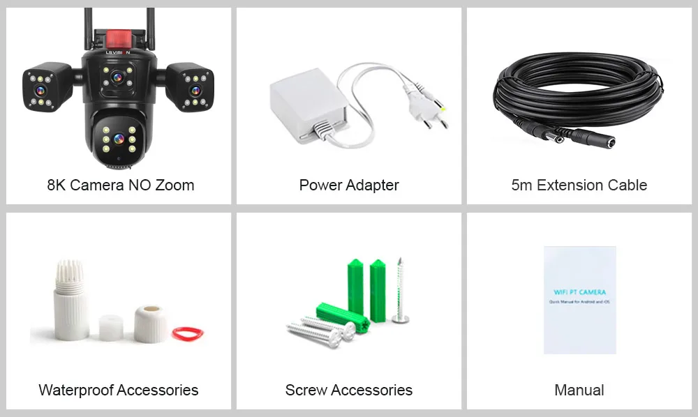 LS VISION 20MP Wifi Surveillance Camera 10X Zoom 4*Screens Outdoor Wireless Security Cameras 10k Human Detection Auto Tracking