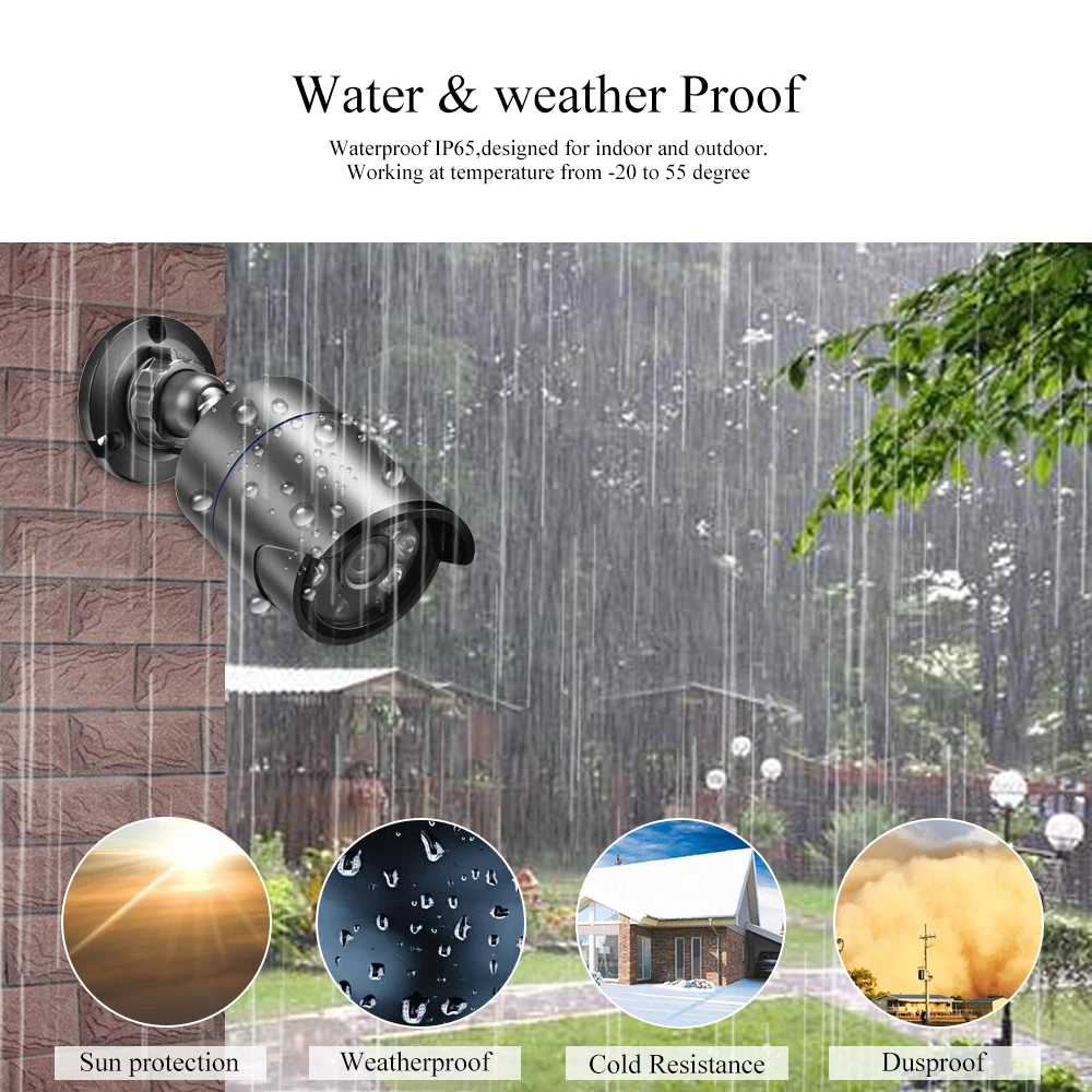 AZISHN 4K 8MP Video Surveillance Set 8CH POE NVR kit AI Human Detection IP Camera Indoor Outdoor Audio Recorder Security System