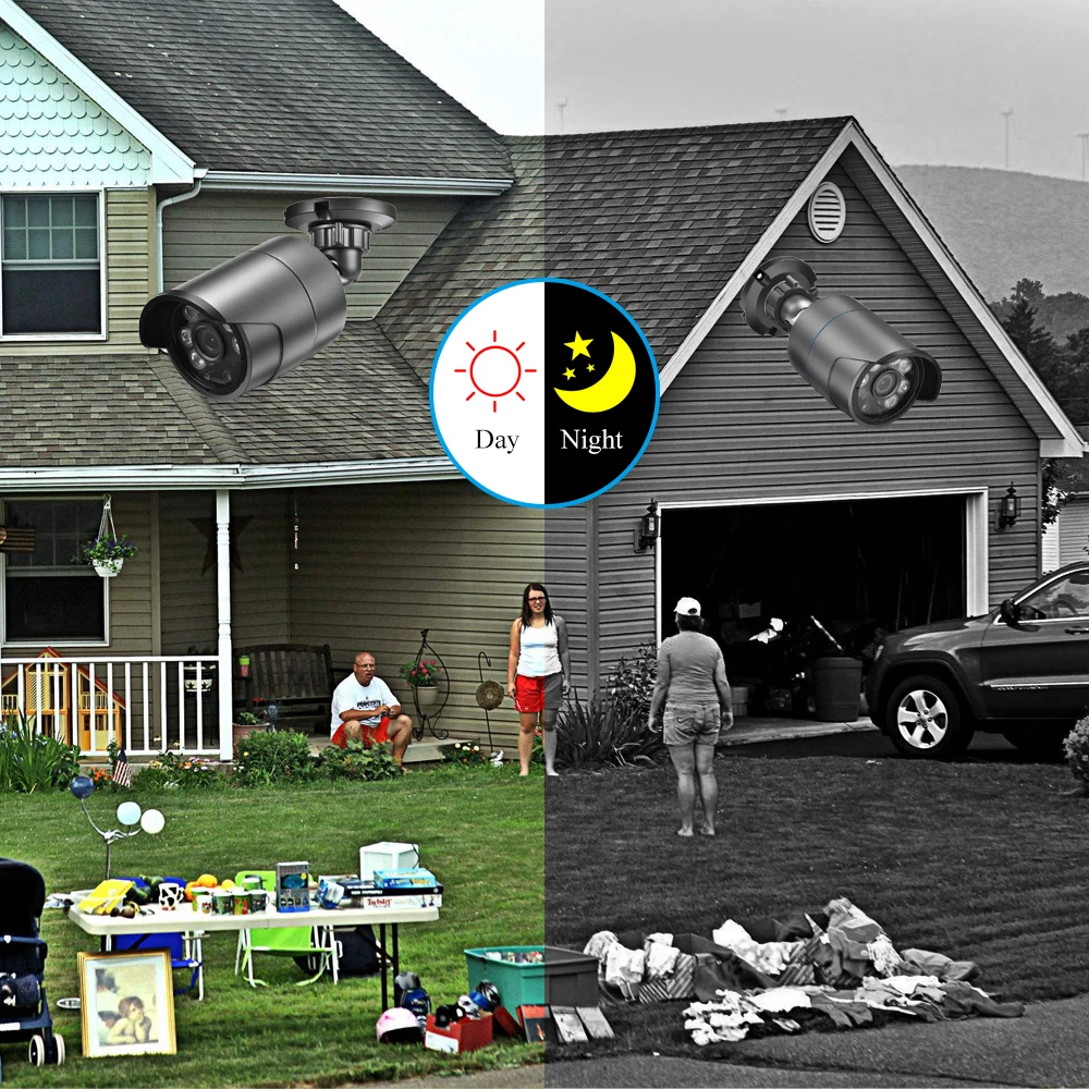 AZISHN 4K 8MP Video Surveillance Set 8CH POE NVR kit AI Human Detection IP Camera Indoor Outdoor Audio Recorder Security System