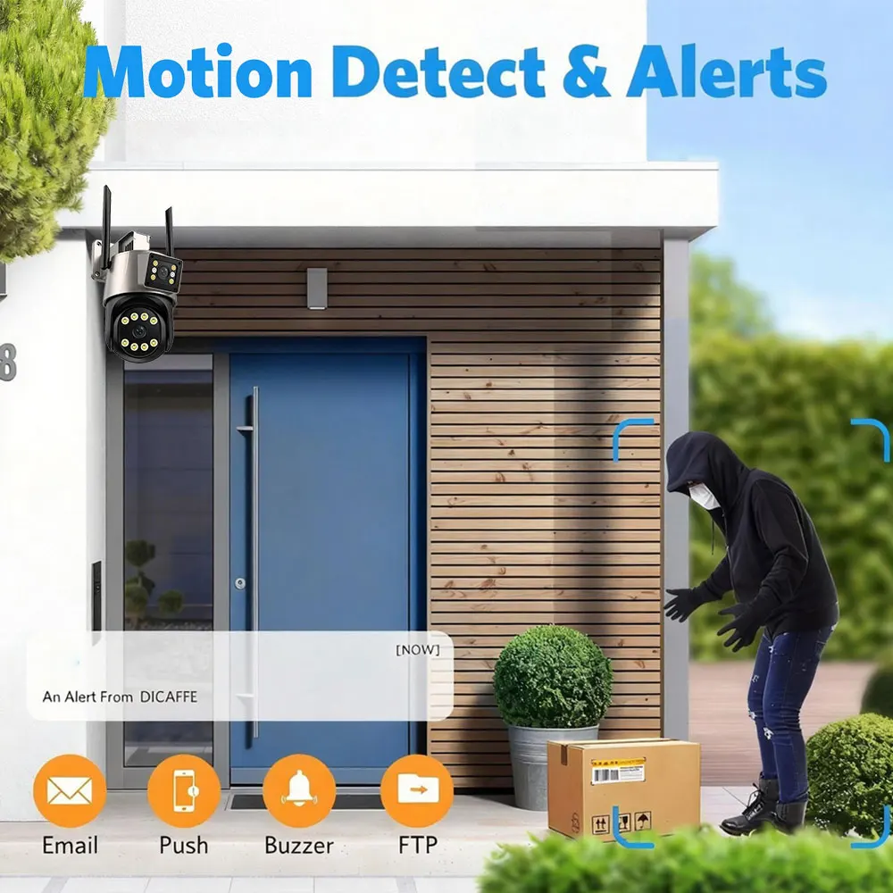 8MP 4K Wi-Fi Security Camera System 8CH NVR Kit Wireless Night Vision PTZ Two-Way Audio Indoor Outdoor CCTV Camera System ICSEE