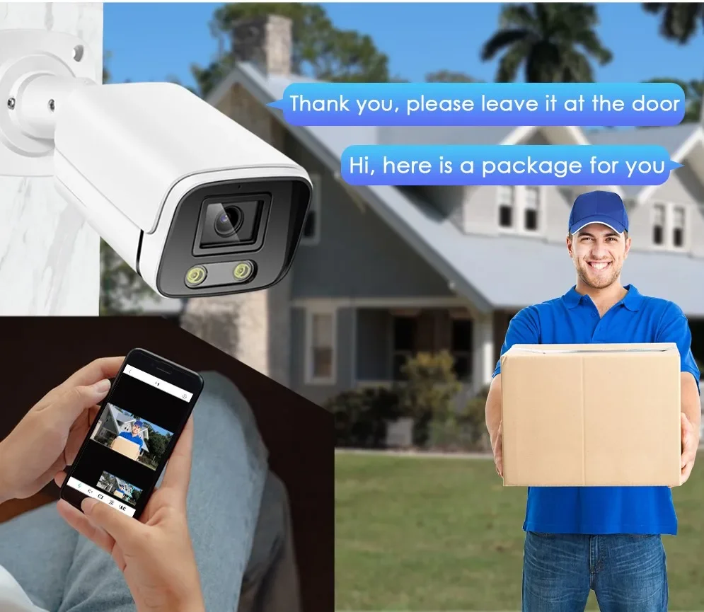 Tuya app 8CH 4K 8MP POE Security Camera System Two Way Audio 8MP NVR Kit CCTV Outdoor IP Camera H.265 P2P Video Surveillance Set