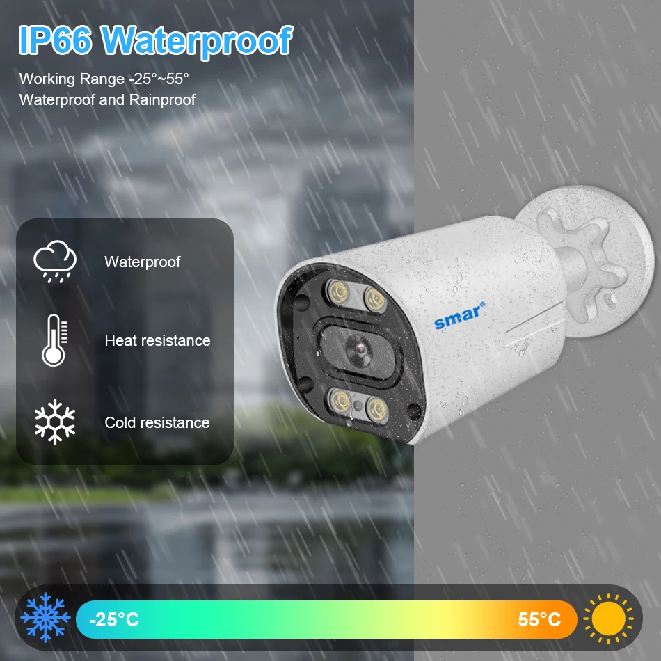 Smar 8CH POE NVR Set with 12 Inch LCD Monitor 4K 8MP 4MP POE Camera System Outdoor Ai Face Detection Audio Video H.265 CCTV Kit