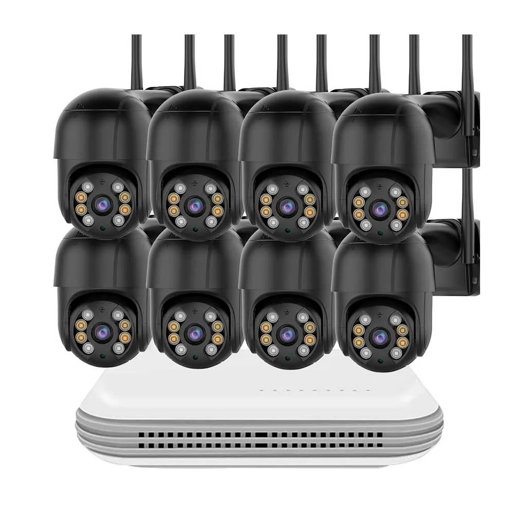 Techage H.265 3MP 4CH PTZ WiFi Security Camera Set Smart AI Human Detection CCTV Video Surveillance System E-mail Alert P2P