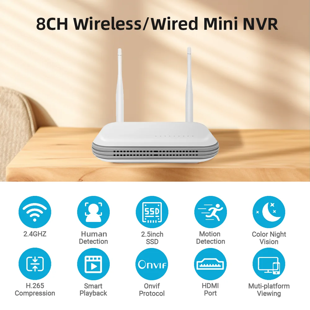 Techage H.265 3MP 4CH PTZ WiFi Security Camera Set Smart AI Human Detection CCTV Video Surveillance System E-mail Alert P2P