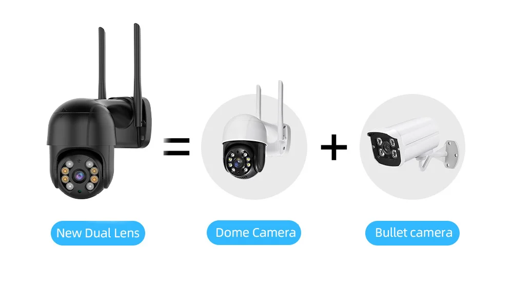 Techage H.265 3MP 4CH PTZ WiFi Security Camera Set Smart AI Human Detection CCTV Video Surveillance System E-mail Alert P2P