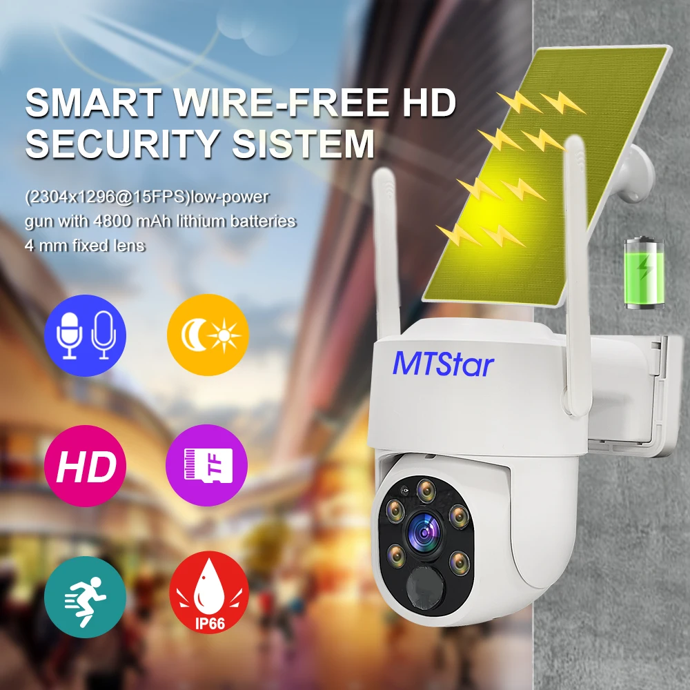 4CH/8CH 4MP Wireless WIFI NVR ＆ Solar Panel Battery PTZ Camera Outdoor Video Surveillance System  Wifi DVR  with 10 Inch Monitor