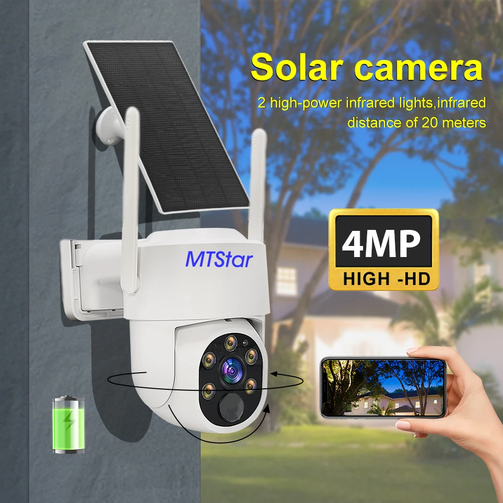 4CH/8CH 4MP Wireless WIFI NVR ＆ Solar Panel Battery PTZ Camera Outdoor Video Surveillance System  Wifi DVR  with 10 Inch Monitor