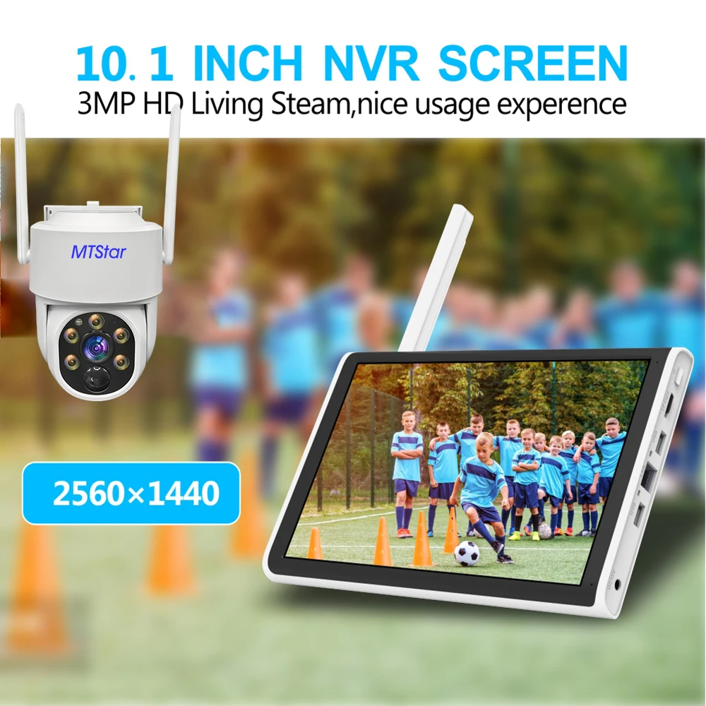 4CH/8CH 4MP Wireless WIFI NVR ＆ Solar Panel Battery PTZ Camera Outdoor Video Surveillance System  Wifi DVR  with 10 Inch Monitor