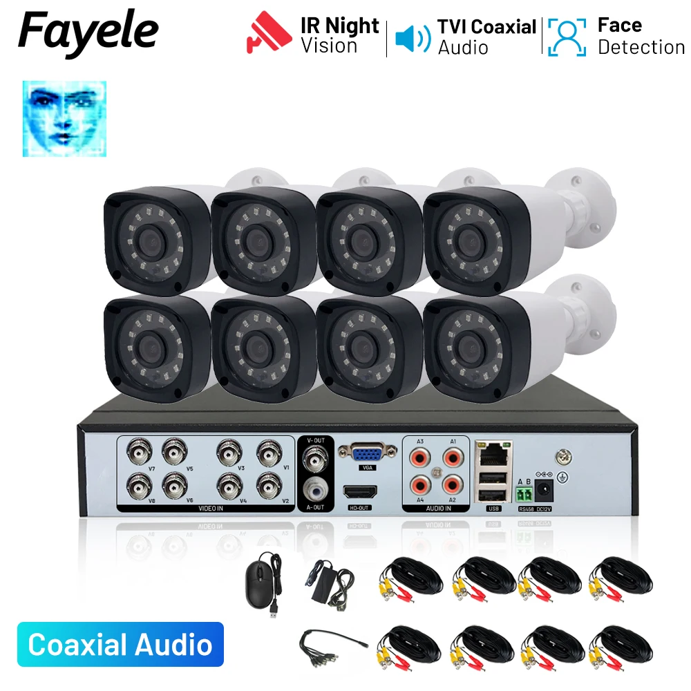 8CH CCTV HD Analog Camera DVR System with TVI Audio 4CH AHD 5MP XVR 2MP HD Analog Security Camera Digital Video Recorder Kit