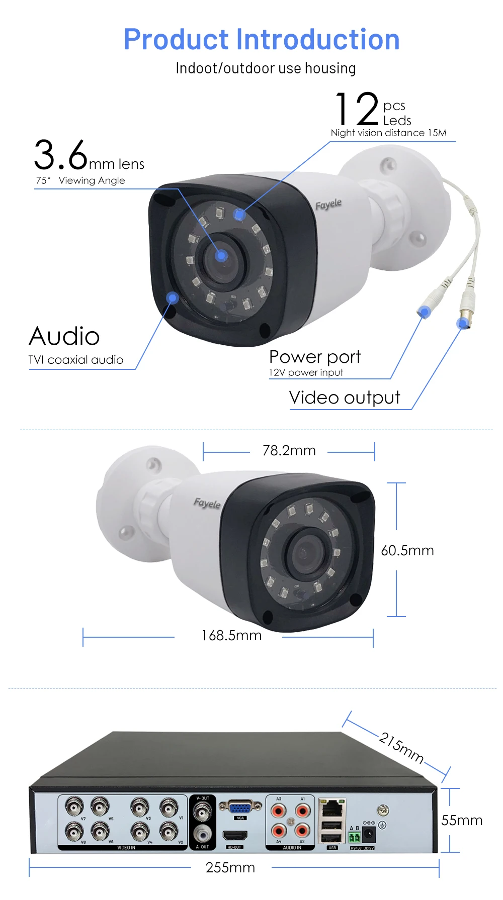 8CH CCTV HD Analog Camera DVR System with TVI Audio 4CH AHD 5MP XVR 2MP HD Analog Security Camera Digital Video Recorder Kit