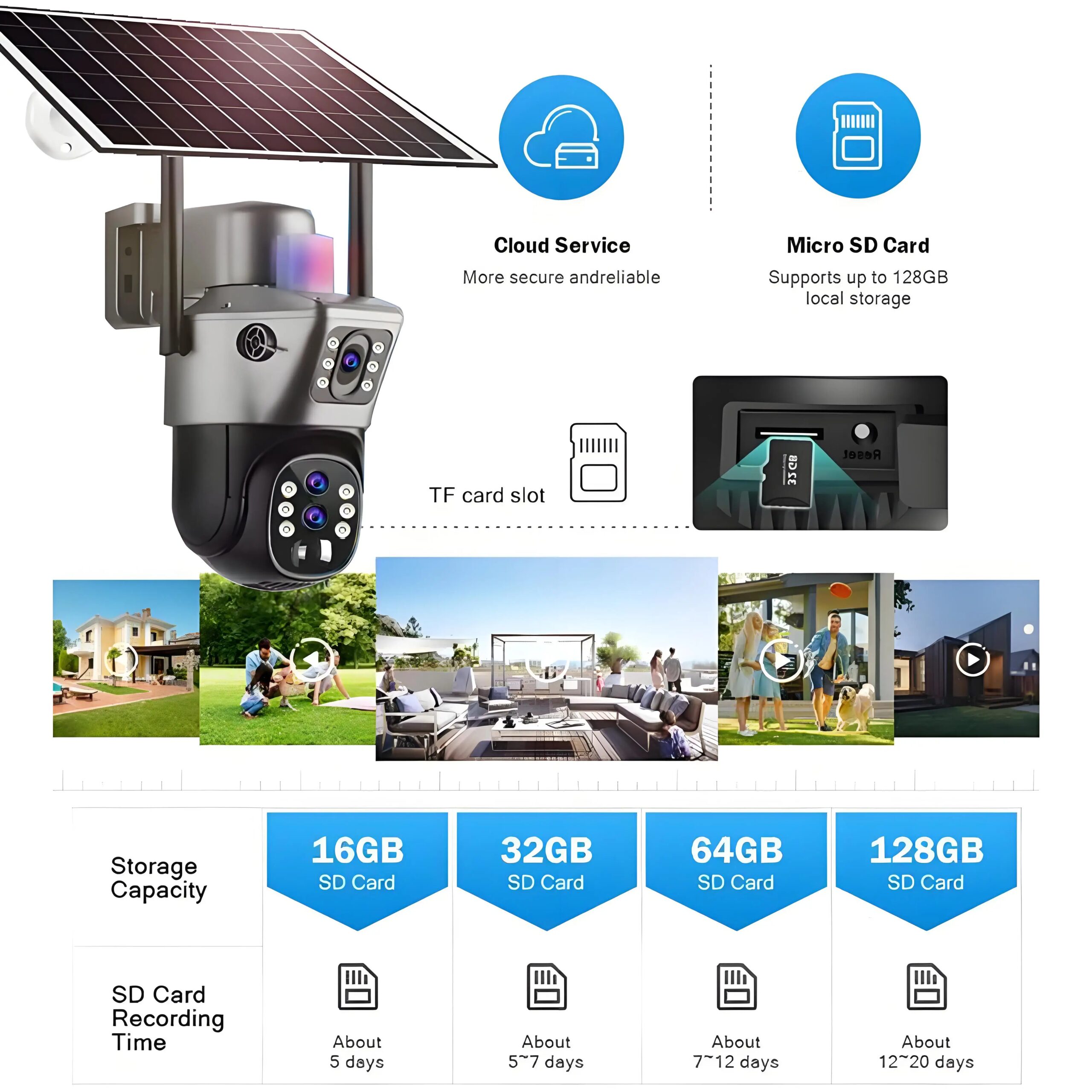10X Zoom Wireless Outdoor WiFi Solar Camera 6K 12MP Dual Screen HD Color Night Vision PIR Auto Tracking PTZ IP Surveillance Cam
