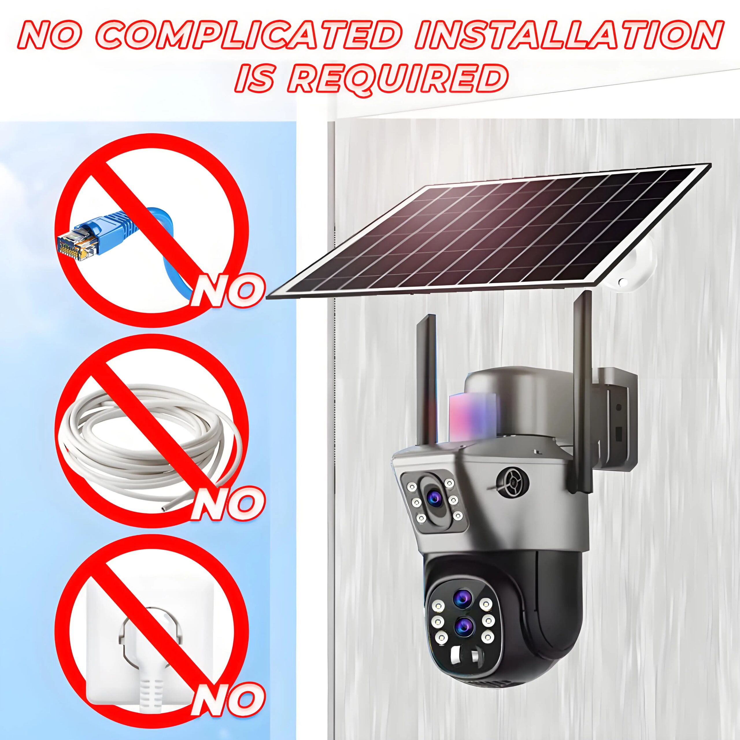 10X Zoom Wireless Outdoor WiFi Solar Camera 6K 12MP Dual Screen HD Color Night Vision PIR Auto Tracking PTZ IP Surveillance Cam