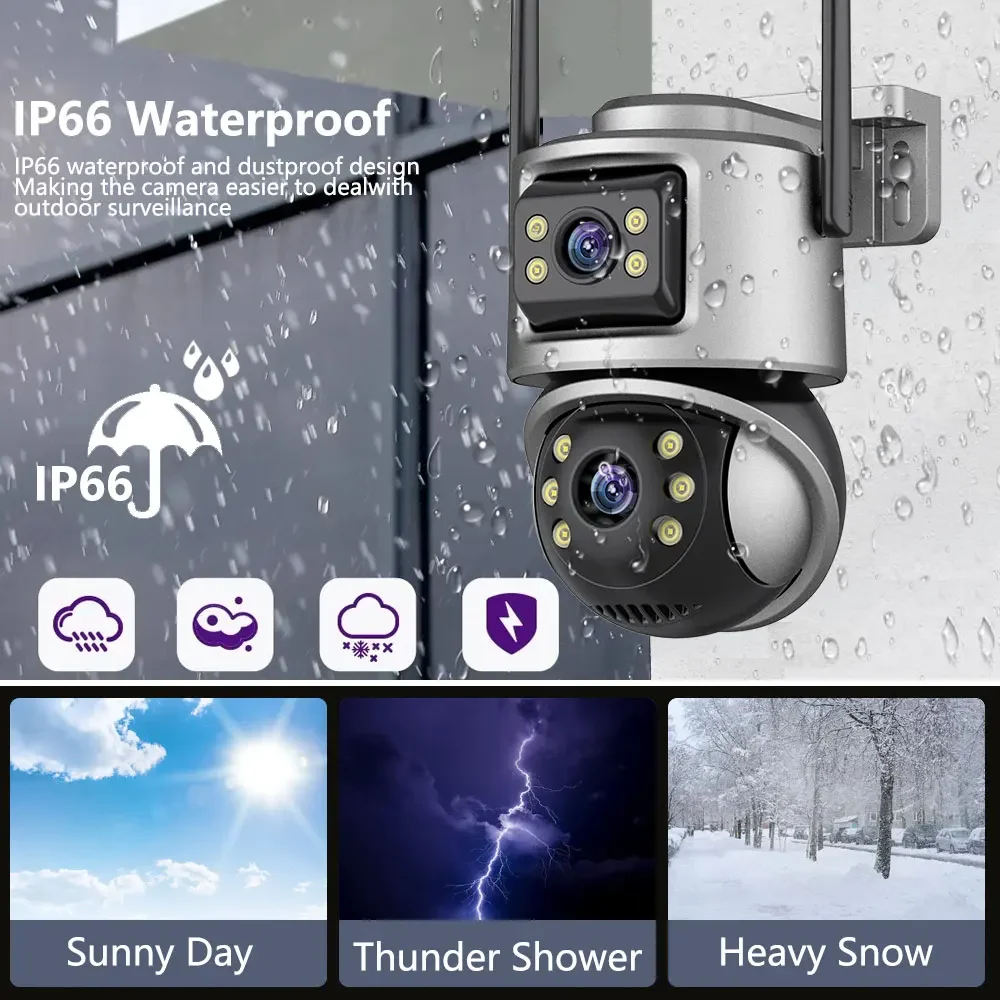 4K POE 10CH NVR Kit Dual Lens 8MP Security WIFI PTZ Camera Auto Track System CCTV Outdoor IP Home Video Surveillance Camera Set