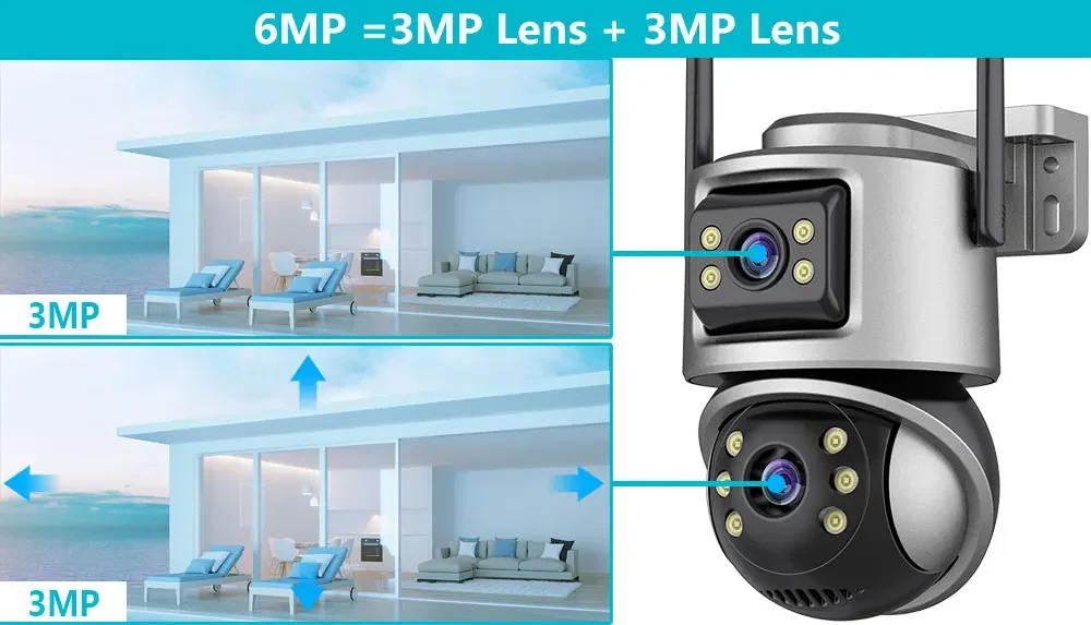 4K POE 10CH NVR Kit Dual Lens 8MP Security WIFI PTZ Camera Auto Track System CCTV Outdoor IP Home Video Surveillance Camera Set