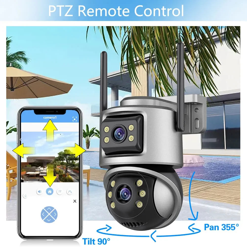 4K POE 10CH NVR Kit Dual Lens 8MP Security WIFI PTZ Camera Auto Track System CCTV Outdoor IP Home Video Surveillance Camera Set