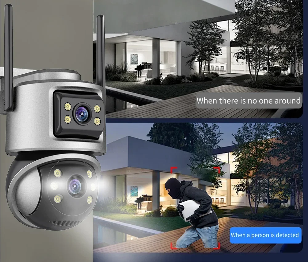 4K POE 10CH NVR Kit Dual Lens 8MP Security WIFI PTZ Camera Auto Track System CCTV Outdoor IP Home Video Surveillance Camera Set