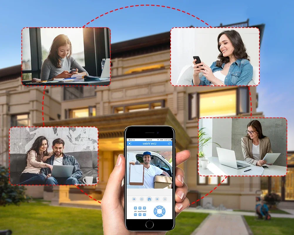 4K POE 10CH NVR Kit Dual Lens 8MP Security WIFI PTZ Camera Auto Track System CCTV Outdoor IP Home Video Surveillance Camera Set