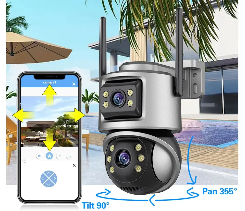 4K POE 10CH NVR Kit Dual Lens 8MP Security WIFI PTZ Camera Auto Track System CCTV Outdoor IP Home Video Surveillance Camera Set